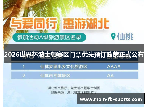 2026世界杯波士顿赛区门票优先预订政策正式公布